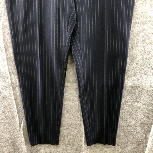 1.2.3 Paris Pinstriped Dress Pant Navy Blue Womens Size EU 40 US 10 Tapered Leg - Picture 4 of 11